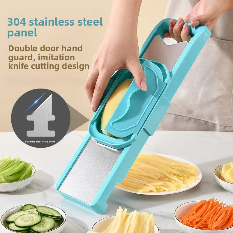 Multi-Functional Slicer, Kitchen Tool, Grater, Shredder, Potato Shredder, Double-Door Multi-Functional Slicer, Grater