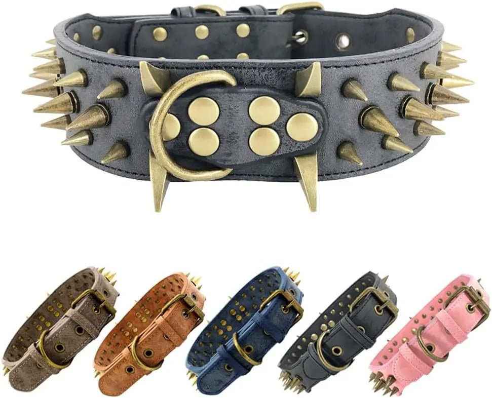 Domineering Spikes, Dog Collars, Medium and Large Rivets, Anti-bite Pet Collars, Rivets, Decorative Adjustable Dog Collars
