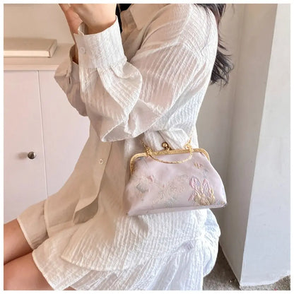 New Chinese Style Handbag Embroidery Evening Bag Retro Single Shoulder Crossbody Bag Ladies Shell Bag