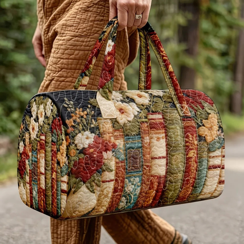 American style new women's literature retro book flower print circular handbag