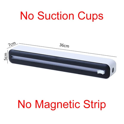 Food Film Dispenser Magnetic Plastic Wrap Dispenser with Cutter Storage Box Aluminum Foil Stretch Film Cutter Storage Holder