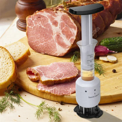 2 In 1 Meat Tenderizer Marinade Injector Barbecue Seasoning Sauce Injectors Kitchen Tools Gadgets BBQ Cooking Accessories