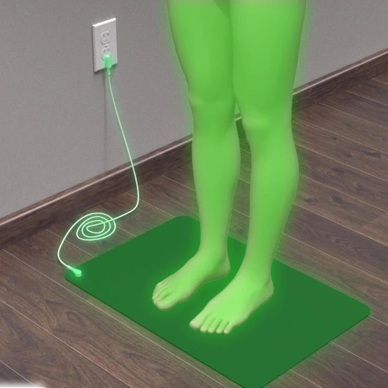 Earthing Mat with Wristband Soft PU Grounding Mat Pad Healthy Balance for Anxiety Relief & Better Sleep Earth Connected Therapy