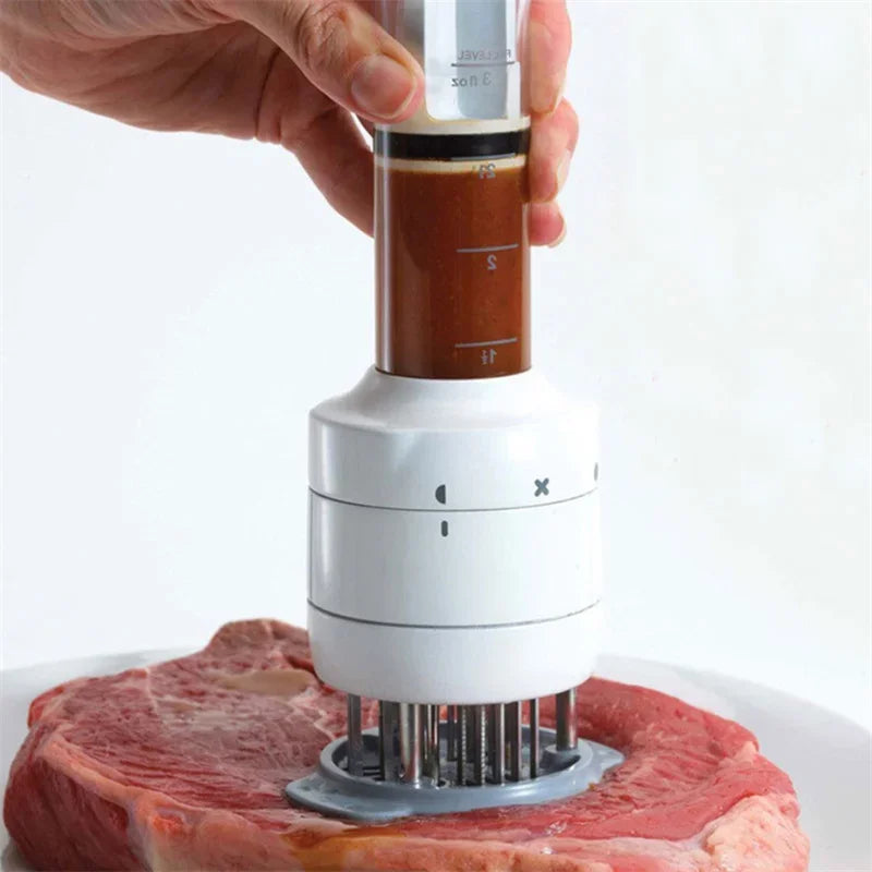 2 In 1 Meat Tenderizer Marinade Injector Barbecue Seasoning Sauce Injectors Kitchen Tools Gadgets BBQ Cooking Accessories