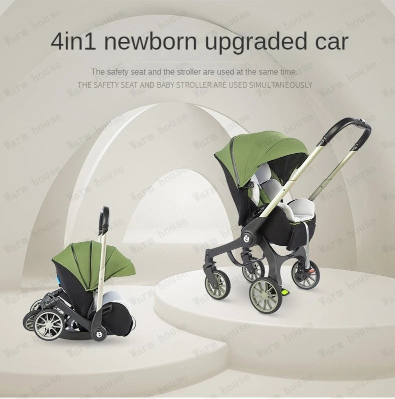 4-in-1 baby two-way stroller Multifunctional newborn baby stroller 3in1 Foldable Basket type seat baby carriage