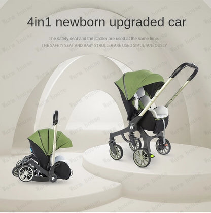 4-in-1 baby two-way stroller Multifunctional newborn baby stroller 3in1 Foldable Basket type seat baby carriage