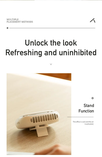 Vissko 2024 New 1800mAh Handheld Mini Fan Multifunction Neck Hanging Fans 5 Speed USB Rechargeable Fan with Display Screen