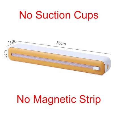Food Film Dispenser Magnetic Plastic Wrap Dispenser with Cutter Storage Box Aluminum Foil Stretch Film Cutter Storage Holder