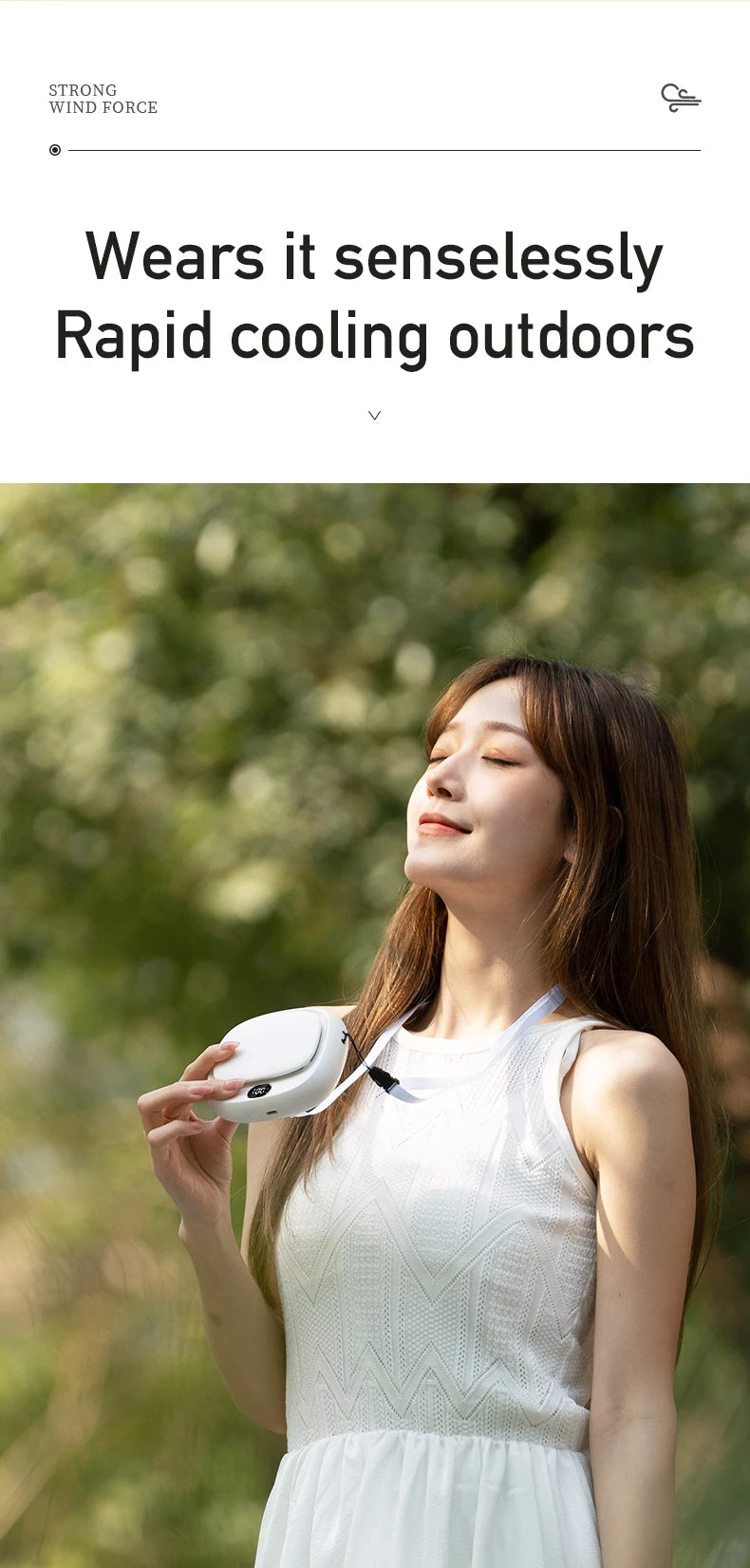 Vissko 2024 New 1800mAh Handheld Mini Fan Multifunction Neck Hanging Fans 5 Speed USB Rechargeable Fan with Display Screen