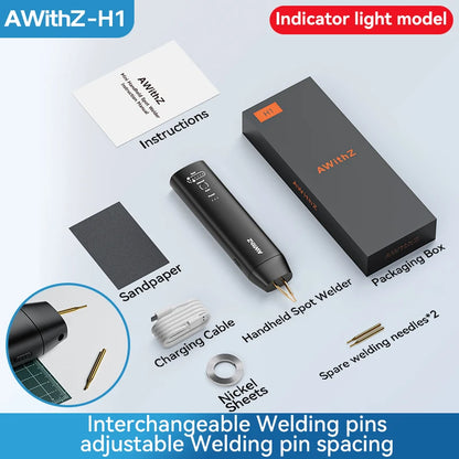AWithZ Portable Spot Welder DIY Handheld Spot Welding Machine 90 Gears Adjustable Spot Welding for 18650 Lithium Battery