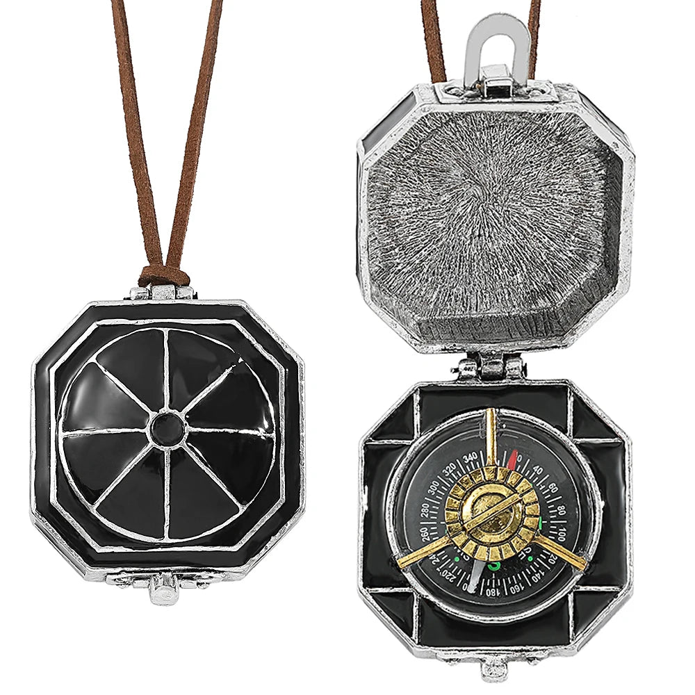 Jack Sparrow Box Compass Pendant Necklace Unisex Wanderlust Themed Cosplay Jewelry Choker for Men And Women
