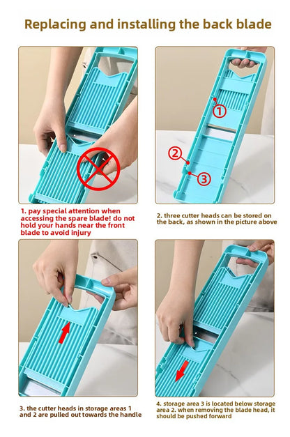 Multi-Functional Slicer, Kitchen Tool, Grater, Shredder, Potato Shredder, Double-Door Multi-Functional Slicer, Grater