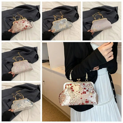 New Chinese Style Handbag Embroidery Evening Bag Retro Single Shoulder Crossbody Bag Ladies Shell Bag