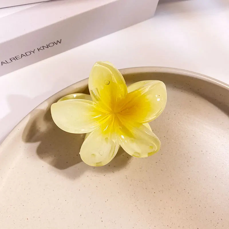 Middle 6CM Sweet Flower Hair Claws Hawaiian Gradient Hair Clips Vacation Beach Style Fashion Hairpins Women Hair Accessories ﻿