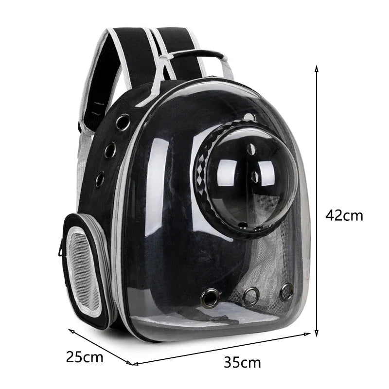 SpaceCapsule Transparent Pet Backpack Carrier Lightweight Portable Breathable Foldable for Cats Dogs Outdoor Travel Adventure