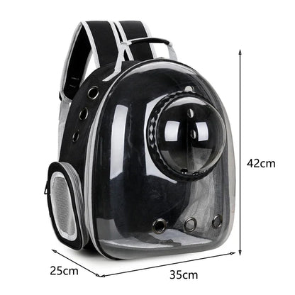 SpaceCapsule Transparent Pet Backpack Carrier Lightweight Portable Breathable Foldable for Cats Dogs Outdoor Travel Adventure