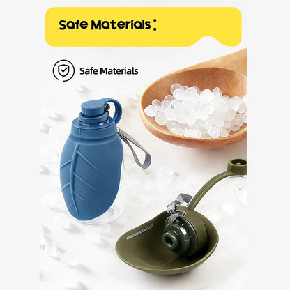 New 300ml Dog Outdoor Kettle With Foldable Mini Silicone Leaf Dust Bottle Stopper Portable Water Dispenser Pet Water Dispenser