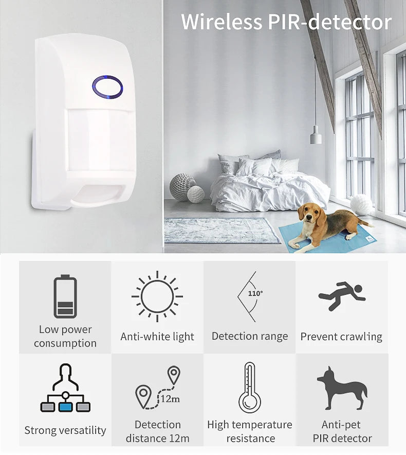 433mhz CT60M Wireless Anti Pet Detector PIR Detector Motion Sensor for DIY Wifi GSM Home Intruder Burglar Alarm System 1PC UNIT