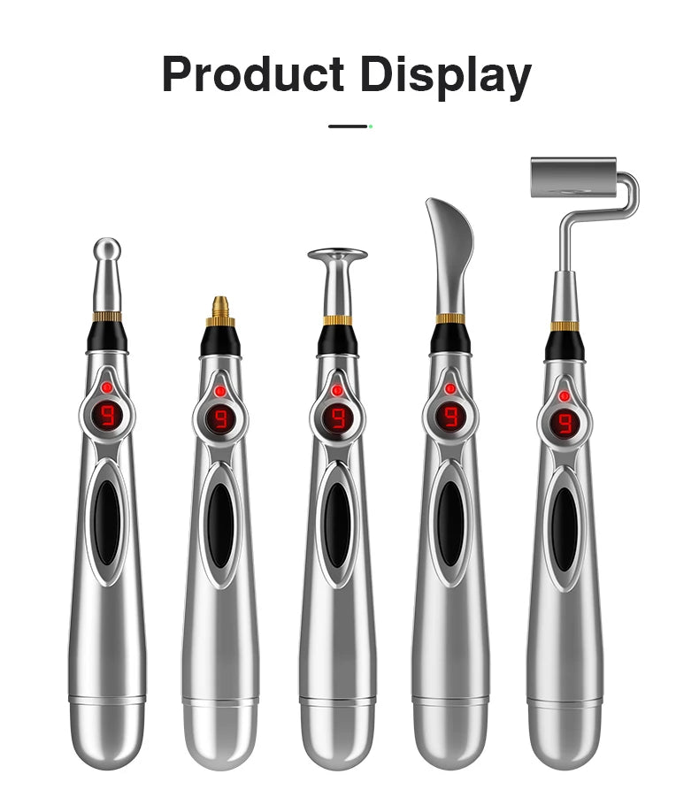 2/5 Heads Electric Acupuncture Point Massage Pen Meridian Energy Massage Pen Pain Relief Therapy Back Neck Face Beauty Roller