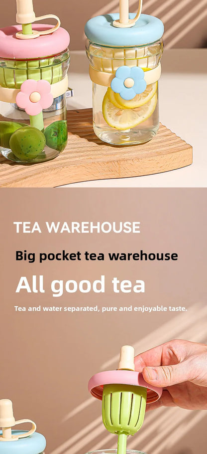 Cute Glass Flower Cartoon Tea Strainer
