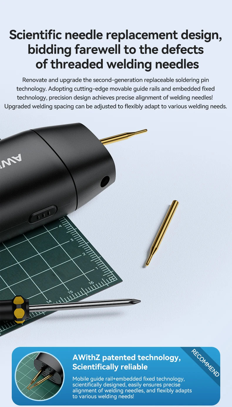 AWithZ Portable Spot Welder DIY Handheld Spot Welding Machine 90 Gears Adjustable Spot Welding for 18650 Lithium Battery