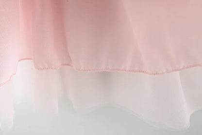 Sweet Flower Fairy Baby Girl Party Dresses Summer Solid Color Mesh Princess Evening Dress Kids Costume 0 to 3 Years Old Children