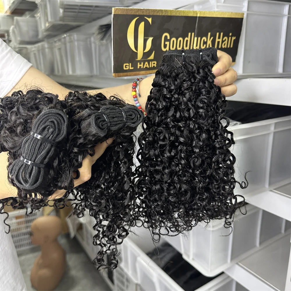 3B3C Burmese Pixie Curly Han Hair Extensions