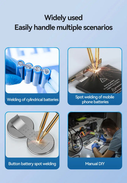 AWithZ Portable Spot Welder DIY Handheld Spot Welding Machine 90 Gears Adjustable Spot Welding for 18650 Lithium Battery