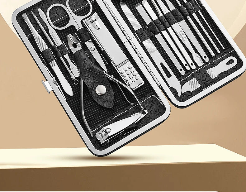 Home Nail Clipper Set Of 18 Pieces Large Size Dead Skin Pliers Diagonal To Remove Dead Skin Small Eyebrow Clipper Leather Sleeve