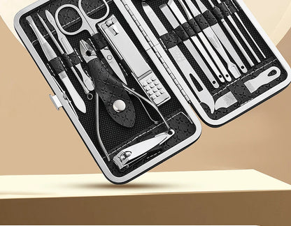 Home Nail Clipper Set Of 18 Pieces Large Size Dead Skin Pliers Diagonal To Remove Dead Skin Small Eyebrow Clipper Leather Sleeve