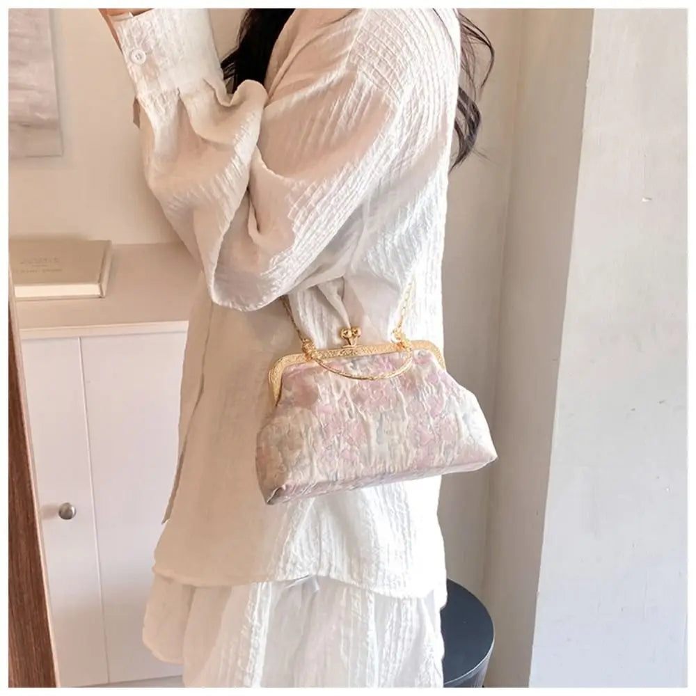 New Chinese Style Handbag Embroidery Evening Bag Retro Single Shoulder Crossbody Bag Ladies Shell Bag