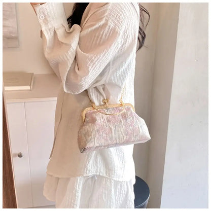 New Chinese Style Handbag Embroidery Evening Bag Retro Single Shoulder Crossbody Bag Ladies Shell Bag