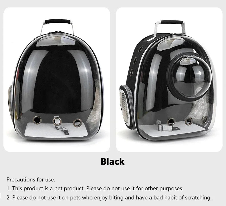 SpaceCapsule Transparent Pet Backpack Carrier Lightweight Portable Breathable Foldable for Cats Dogs Outdoor Travel Adventure