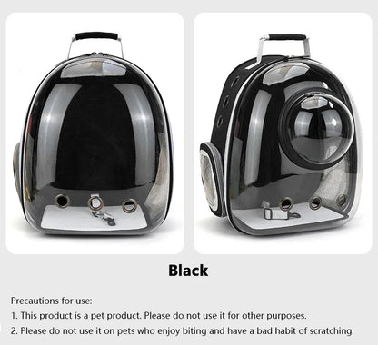 SpaceCapsule Transparent Pet Backpack Carrier Lightweight Portable Breathable Foldable for Cats Dogs Outdoor Travel Adventure