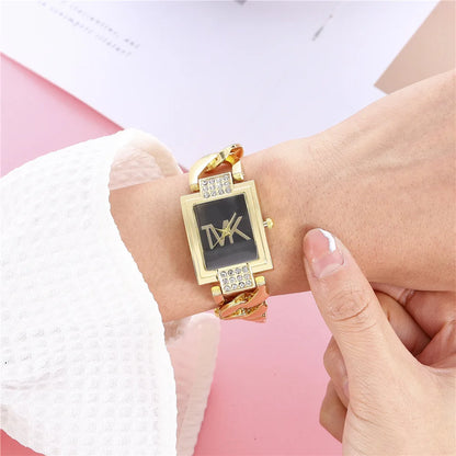 Luxury Women's Watch Fashion Elegant Style Ladies Watch Metal Square Trendy Quartz Watch for Women Bracelet Wristwatch Clock