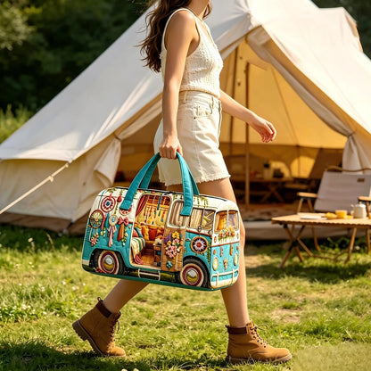 Camping car Bohemian printed  bus  handbag