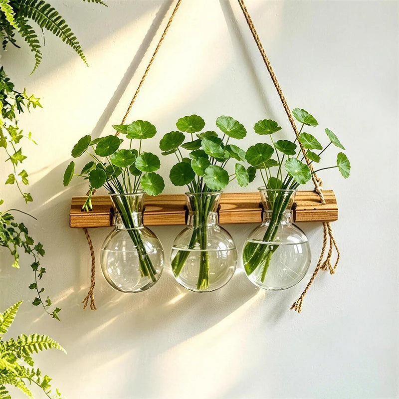 Wall‑Mounted Light Bulb Water Plant Vase