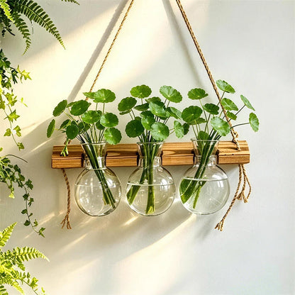 Wall‑Mounted Light Bulb Water Plant Vase