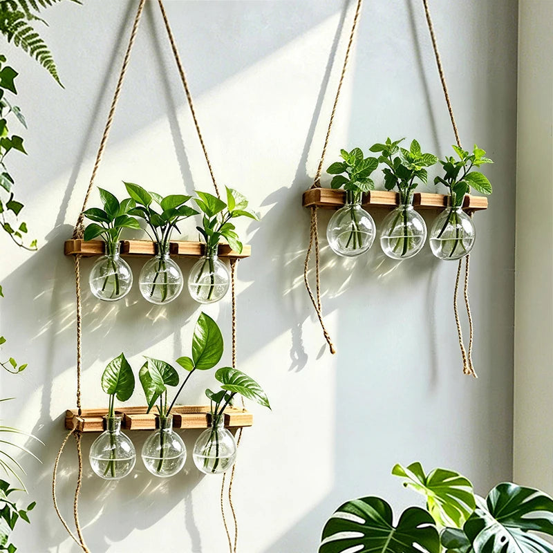 Wall‑Mounted Light Bulb Water Plant Vase