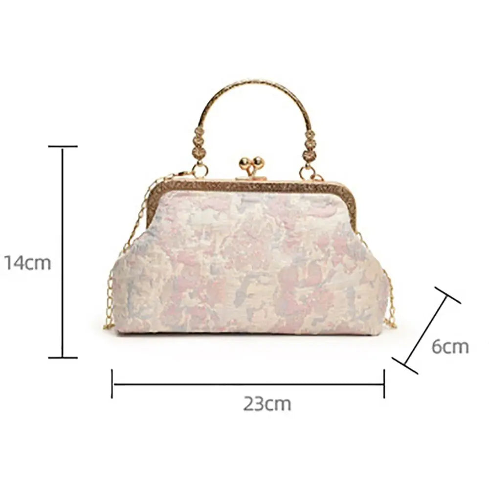 New Chinese Style Handbag Embroidery Evening Bag Retro Single Shoulder Crossbody Bag Ladies Shell Bag