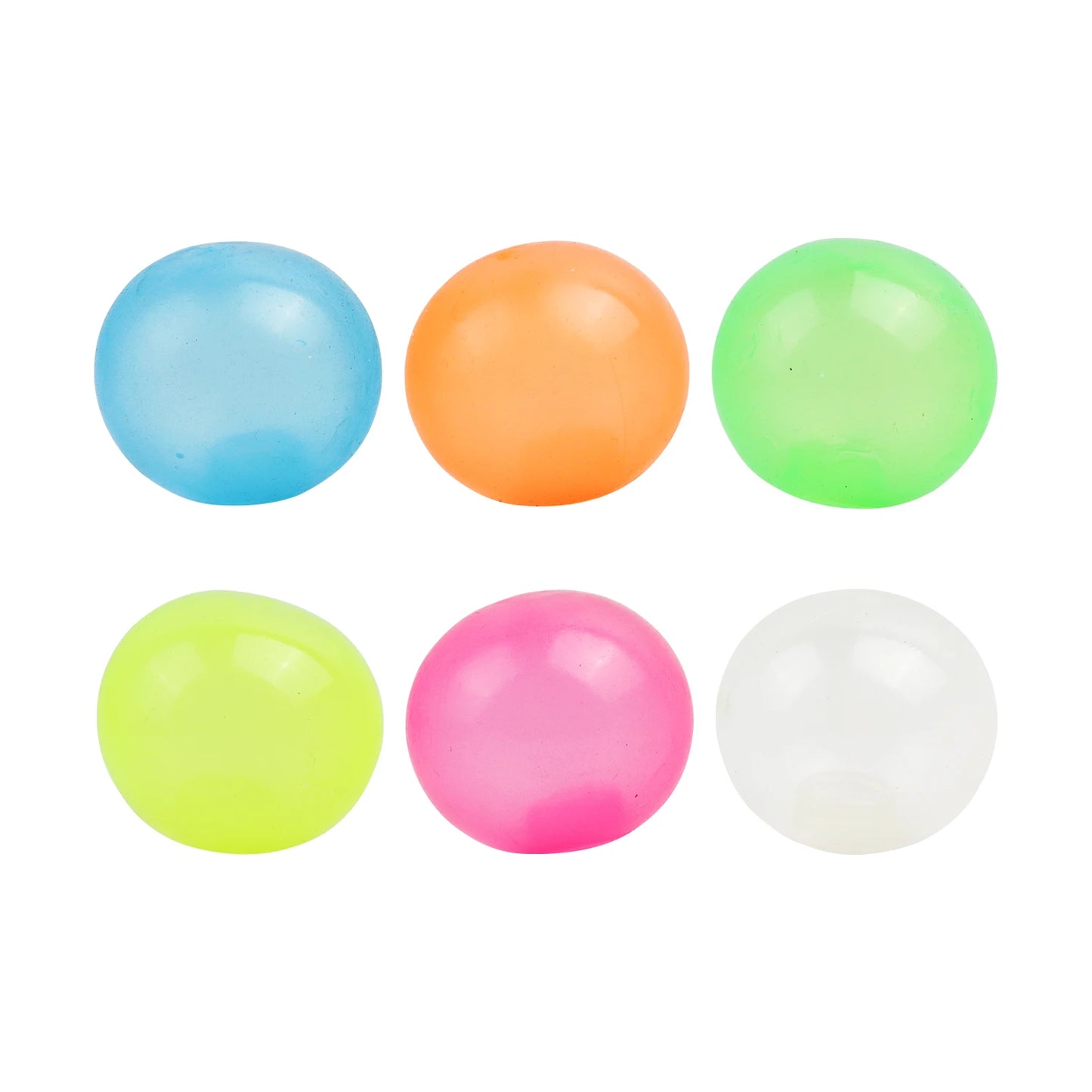 Colorful luminous balls, adhesive pressure balls, suitable for ceilings and walls, adult decompression balls 6pcs