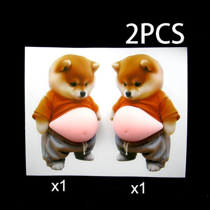 Cute Shiba Inu Silicone Belly Door Stopper,Self-Adhesive Sticker Door Stop ,Anti-Collision Stickers For Home Car Door Protector