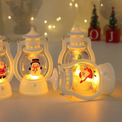 Portable LED Christmas Santa Claus Snowman Lanterns Indoor Decor Lights Battery Powered for Home Xmas New Year Navidad Ornaments