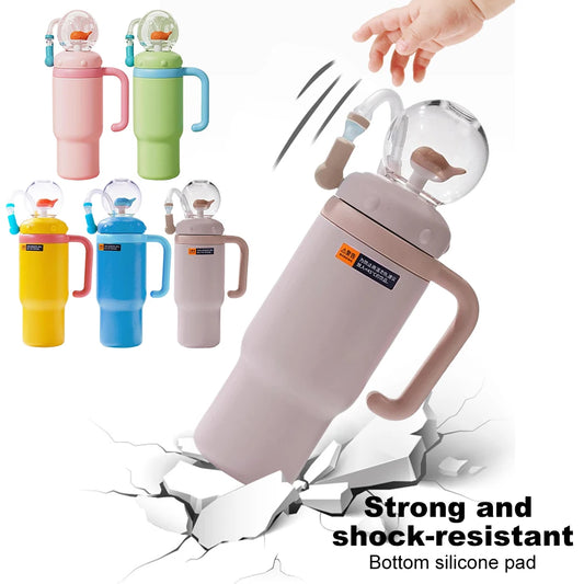 710ML Whale Stainless Steel Tumbler with Straw