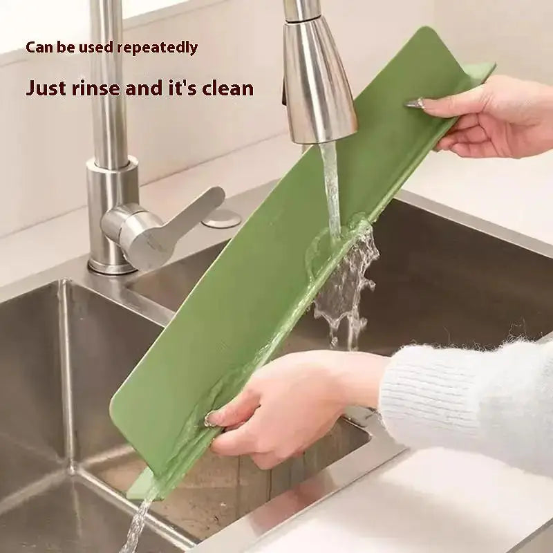 1pcs Silicone Kitchen Sink Water Splash Guard Washing Basin Anti-splash Stopper Waterproof Splatter Screen Bar Anti-water Board