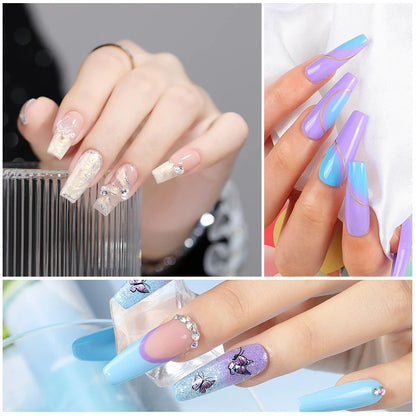 Nail Polish Kit Acrylic Nail Kit Poly Nail Gel Set With Nail Lamp Nails Extension Glitter Gel UV Building Gel Manicure Tools Set