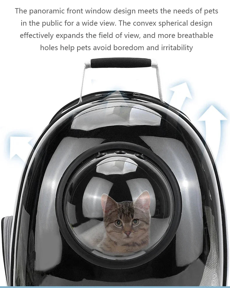 SpaceCapsule Transparent Pet Backpack Carrier Lightweight Portable Breathable Foldable for Cats Dogs Outdoor Travel Adventure