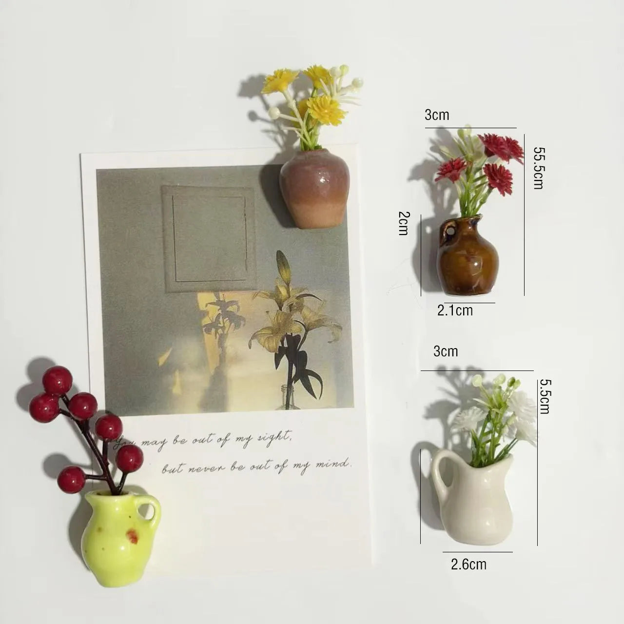 Ins Style Mini Ceramic Small Vase Refrigerator Sticker Creative 3D Stereo Home Decoration Magnet