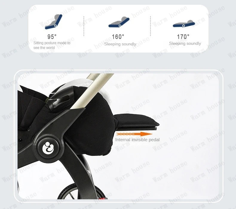 4-in-1 baby two-way stroller Multifunctional newborn baby stroller 3in1 Foldable Basket type seat baby carriage