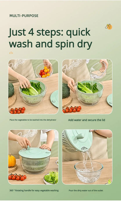 Multi-Functional Vegetable Salad Dehydrator Vegetable Cutter Household Cucumber and Potato Slices Drain Basket Fruit Drain Water